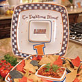 Illinois Illini NCAA College 14" Gameday Ceramic Chip and Dip Tray