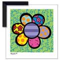 Flower Power IV - Contemporary mount print with beveled edge
