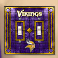 Minnesota Vikings NFL Art Glass Double Light Switch Plate Cover