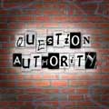 Question Authority - Contemporary mount print with beveled edge