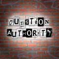 Question Authority - Contemporary mount print with beveled edge
