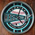 Florida Marlins MLB 12" Chrome Wall Clock