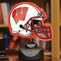 Wisconsin Badgers NCAA College Neon Helmet Table Lamp