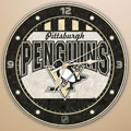 Pittsburgh Penguins NHL 12" Round Art Glass Wall Clock