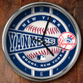 New York Yankees MLB 12" Chrome Wall Clock