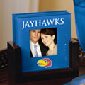 Kansas Jayhawks NCAA College Art Glass Photo Frame Coaster Set