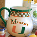 Miami Hurricanes UM NCAA College 14" Gameday Ceramic Chip and Dip Platter