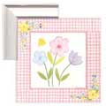 Gingham Flowers I - Pink - Framed Print