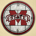 Mississippi State Bulldogs NCAA College 12" Round Art Glass Wall Clock