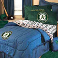 Oakland Athletics Team Denim Queen Size Comforter / Sheet Set