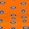 Auburn Tigers 100% Cotton Sateen Twin Sheet Set - Orange