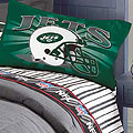 New York Jets Queen Size Pinstripe Sheet Set