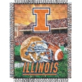 Illinois Fighting Illini NCAA College "Home Field Advantage" 48"x 60" Tapestry Throw