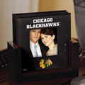 Chicago Blackhawks NHL Art Glass Photo Frame Coaster Set