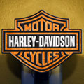 Harley Davidson Motorcycle Art Glass Nightlight