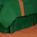 Microsuede Green Pleated Bed Skirt