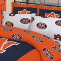 Auburn Tigers 100% Cotton Sateen Standard Pillowcase - White