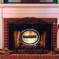 Oakland Raiders NFL Stained Glass Fireplace Screen