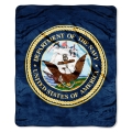 Navy US Military Royal Plush Raschel Blanket 50" x 60"