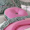 Pink Zebra Decorative Round Toss Pillow