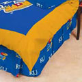 Kansas Jayhawks 100% Cotton Sateen Queen Bed Skirt - Blue
