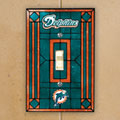 Miami Dolphins NFL Art Glass Single Light Switch Plate Cover