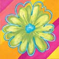 Vivid Daisy Stripe I - Canvas