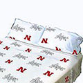 Nebraska Huskers 100% Cotton Sateen King Pillowcase - White