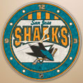 San Jose Sharks NHL 12" Round Art Glass Wall Clock