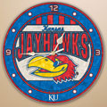 Kansas Jayhawks NCAA College 12" Round Art Glass Wall Clock