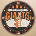 San Francisco Giants MLB 12" Round Art Glass Wall Clock