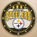 Pittsburgh Steelers NFL 12" Round Art Glass Wall Clock