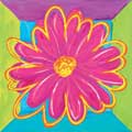 Vivid Daisy Square II - Contemporary mount print with beveled edge