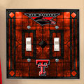 Texas Tech Red Raiders NCAA College Art Glass Double Light Switch Plate Cover