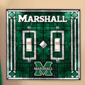 Marshall NCAA College Art Glass Double Light Switch Plate Cover