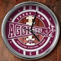 Texas A&M Aggies NCAA College 12" Chrome Wall Clock