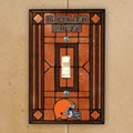 Cleveland Browns NFL Art Glass Single Light Switch Plate Cover