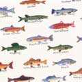 Gone Fishing Pillow Case - Creme Fish