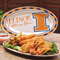 Illinois Illini NCAA College 12" Ceramic Oval Platter