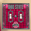 Ohio State OSU Buckeyes NCAA College Art Glass Double Light Switch Plate Cover