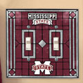 Mississippi State Bulldogs NCAA College Art Glass Double Light Switch Plate Cover