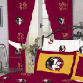 Florida Seminoles 100% Cotton Sateen Short Window Drapes - 63" Red