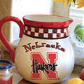 Nebraska Huskers NCAA College 14" Gameday Ceramic Chip and Dip Platter