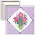 Tulip Blossoms - Contemporary mount print with beveled edge