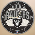 Oakland Raiders NFL 12" Round Art Glass Wall Clock