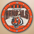 Cincinnati Bengals NFL 12" Round Art Glass Wall Clock