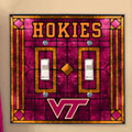 Virginia Tech Hokies NCAA College Art Glass Double Light Switch Plate Cover