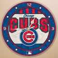 Chicago Cubs MLB 12" Round Art Glass Wall Clock