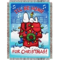 Peanuts Home For the Holidays Holiday 48" x 60" Metallic Tapestry Throw