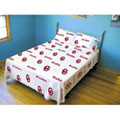 Oklahoma Sooners  100% Cotton Sateen Twin XL Dorm Sheet Set - White